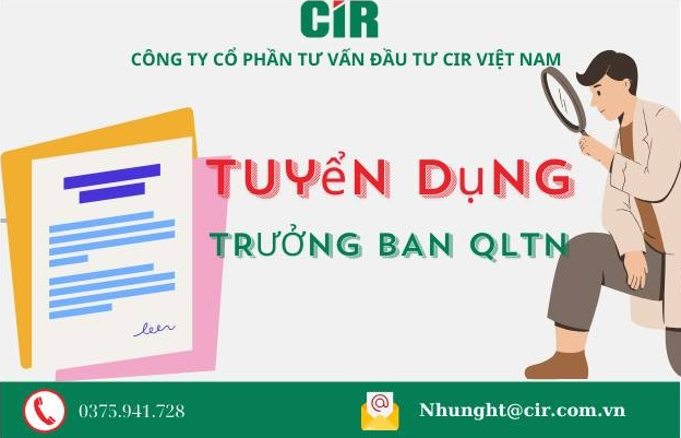 TUYỂN DỤNG: TRƯỞNG BAN QUẢN LÝ TOÀ NHÀ